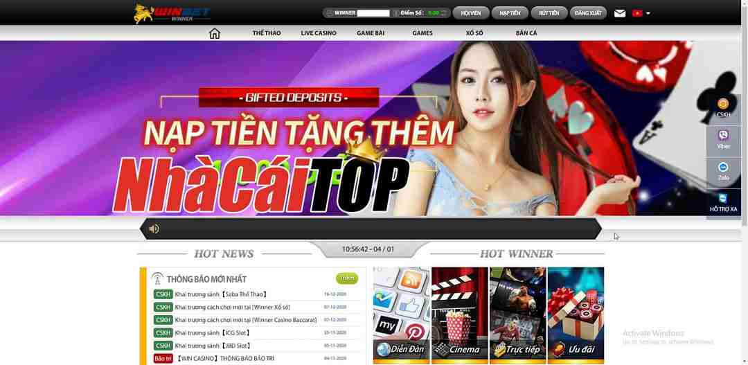 Chơi cá cược thể thao trực tuyến cùng Winner 