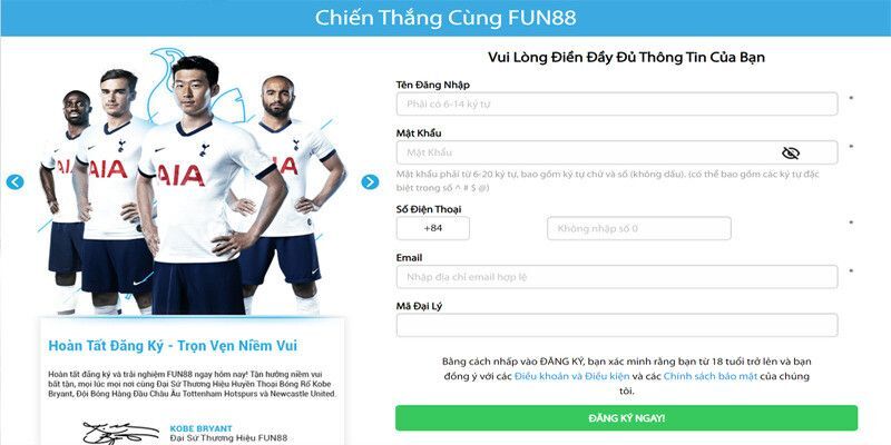 Đăng ký tài khoản Fun88 từ A-Z trên máy tính