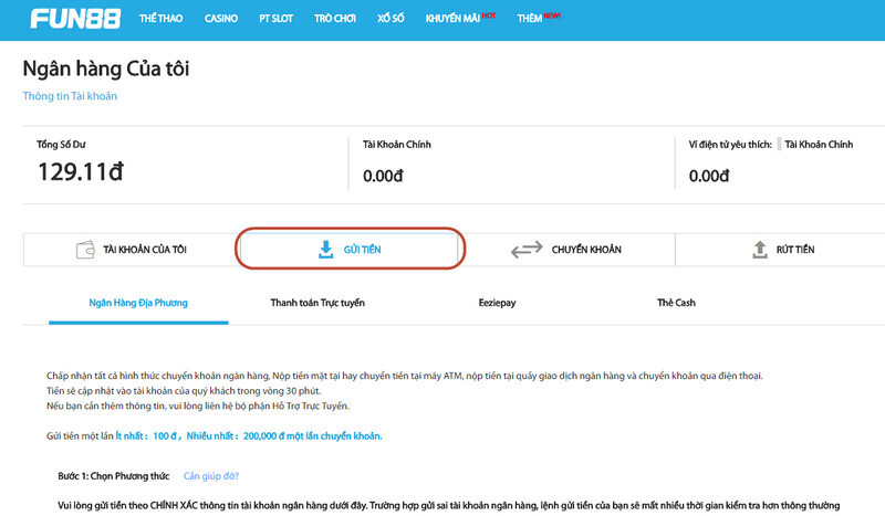 Điều kiện của nhà cái về việc rút tiền Fun88